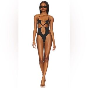 Monica Hansen Beachwear - Starlight Cut Out One Piece Swimsuit IN SAFARI GREEN